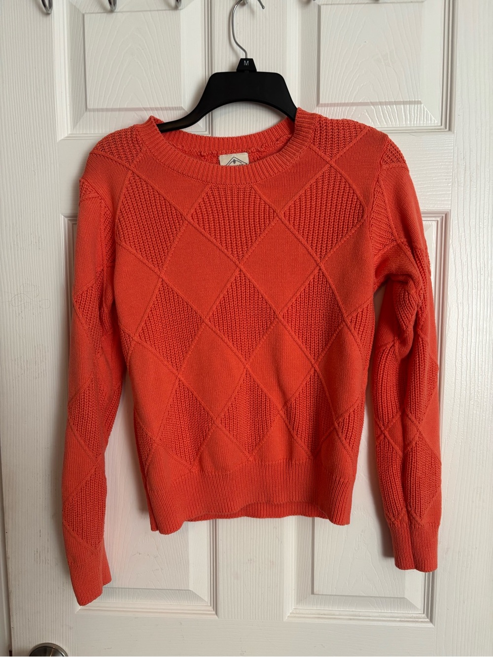 St. John's Bay Orange Diamond-Pattern Crewneck Sweater